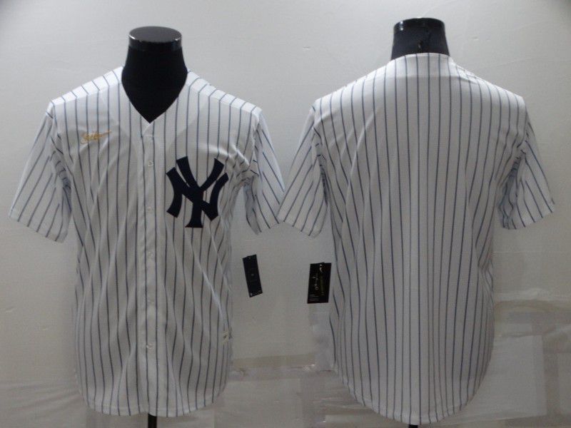 Men New York Yankees Blank White stripe Throwback Nike 2022 MLB Jersey